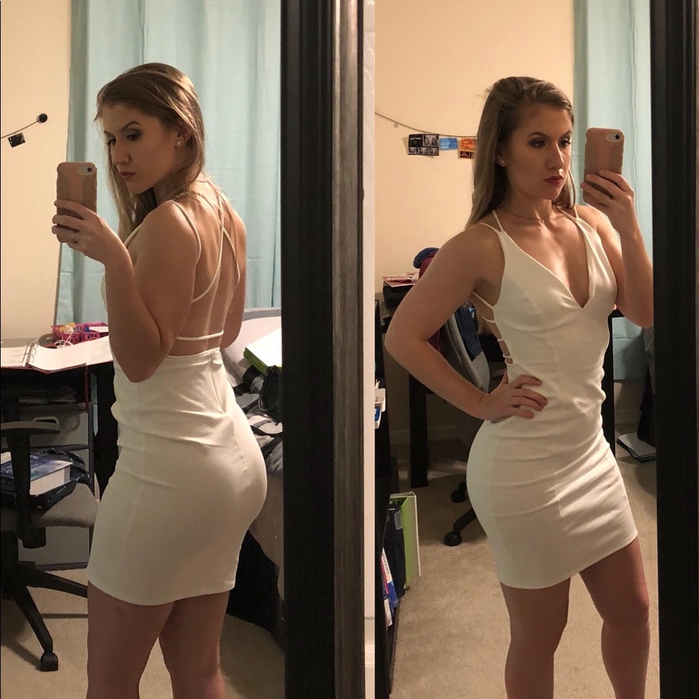 Lulus Be-All Trend-All Backless White Midi Dress